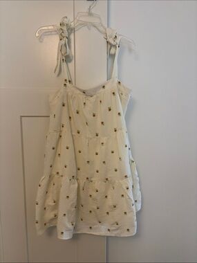 vestique Cream Floral Embroidered Sundress